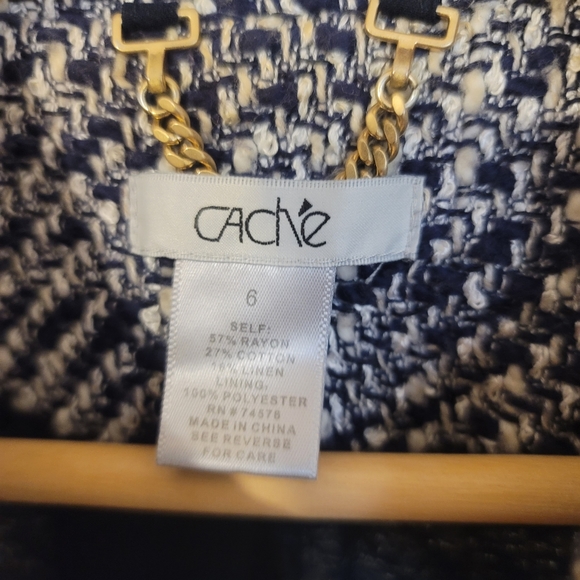Cache Linen Blended Knit Jacket 6 Small tp medium - Picture 2 of 3